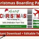 Weihnachts Bordkarte. Bordkarte Vorlage. Überraschungsreise Throughout Christmas Boarding Pass Template