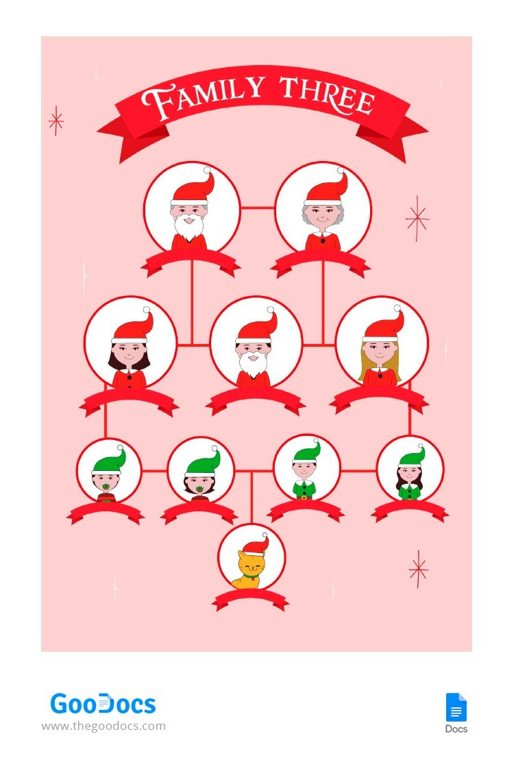 Weihnachtsfamilienbaum Vorlage In Google Docs And Microsoft Word with regard to Christmas Family Tree Template