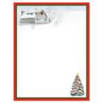 Winter Barn Christmas Stationery ‚Äì For Holiday Letters, Hand Pertaining To Christmas Card Template 8.5 X 11