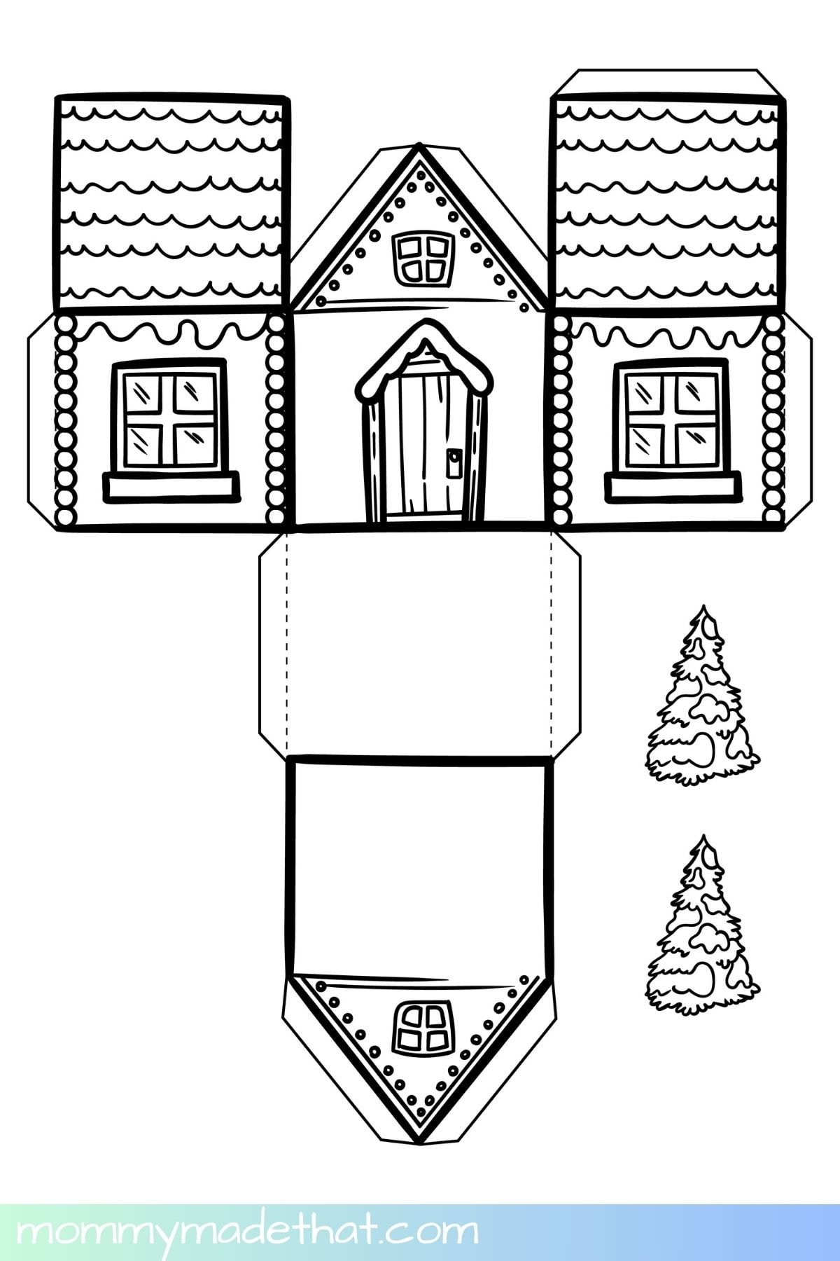 Winter Paper House Templates (Free Printables) intended for Christmas House Template Printable