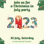 Wonderful Notice Of Christmas Party In July Online Flyer Template Pertaining To Christmas In July Poster Template