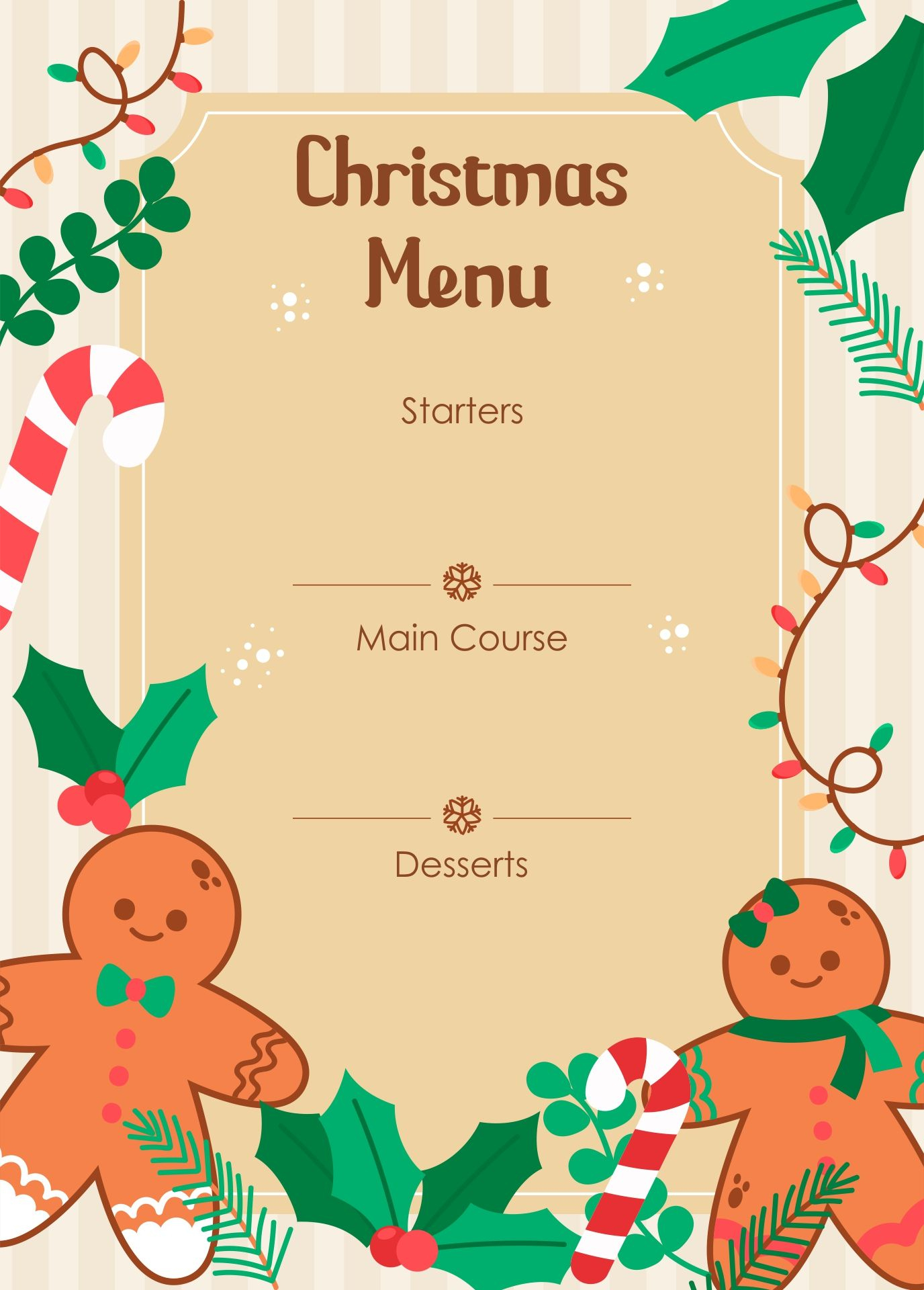 Xmas Menu Template | View.icsl.edu.gr for Blank Christmas Menu Template Free
