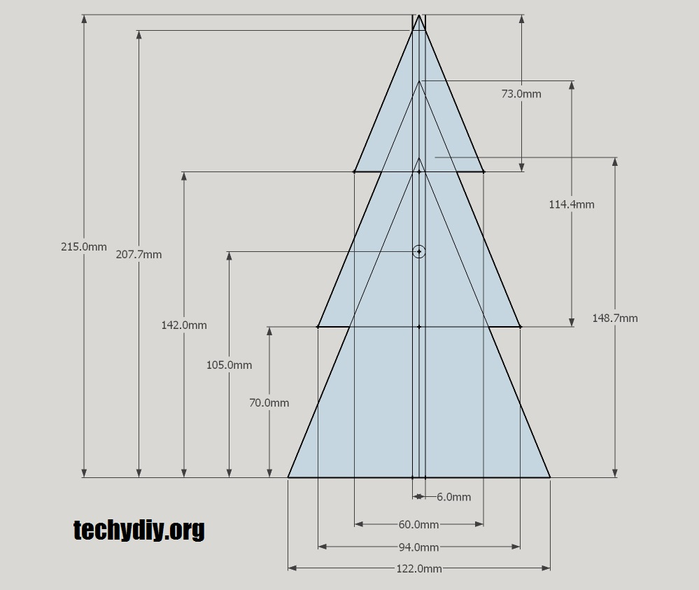 Xmas Tree 3D Led Acrylic Edge Lit Lamp | Techydiy within Acrylic Christmas Tree Template