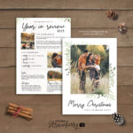 Year In Review Christmas Card Template “Handwriting & Leaves In Christmas Card Year In Review Template