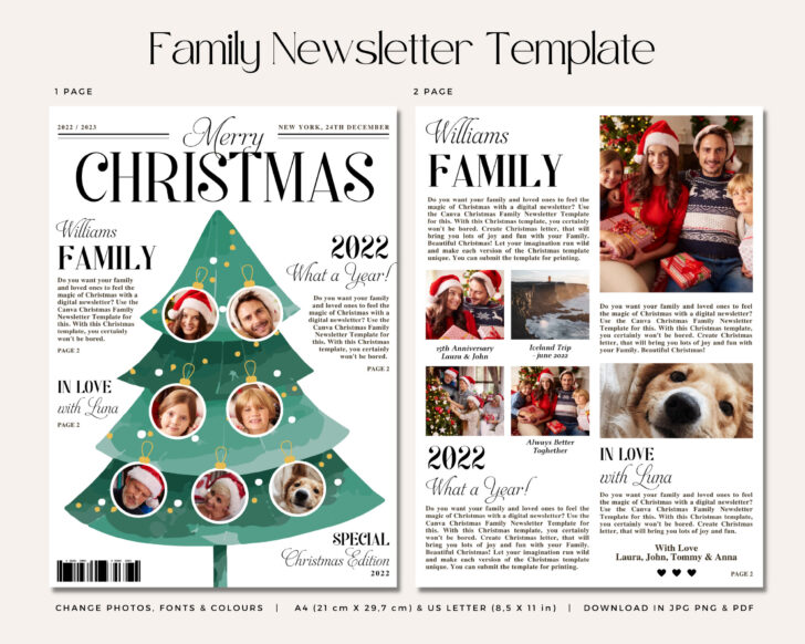 Christmas Family Newsletter Template