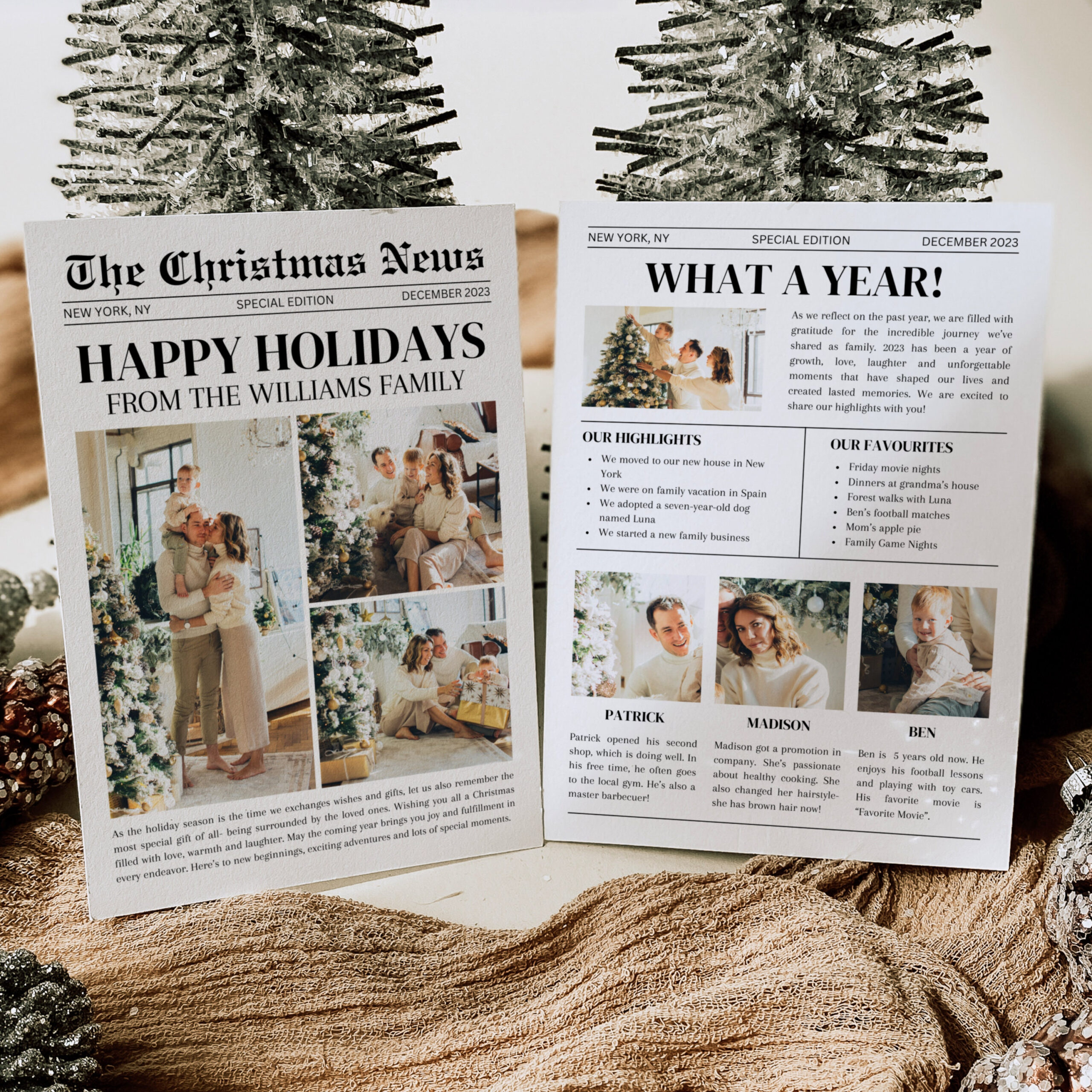 Year In Review Holiday Card Template, What A Year Christmas Card with Christmas Card Year in Review Template