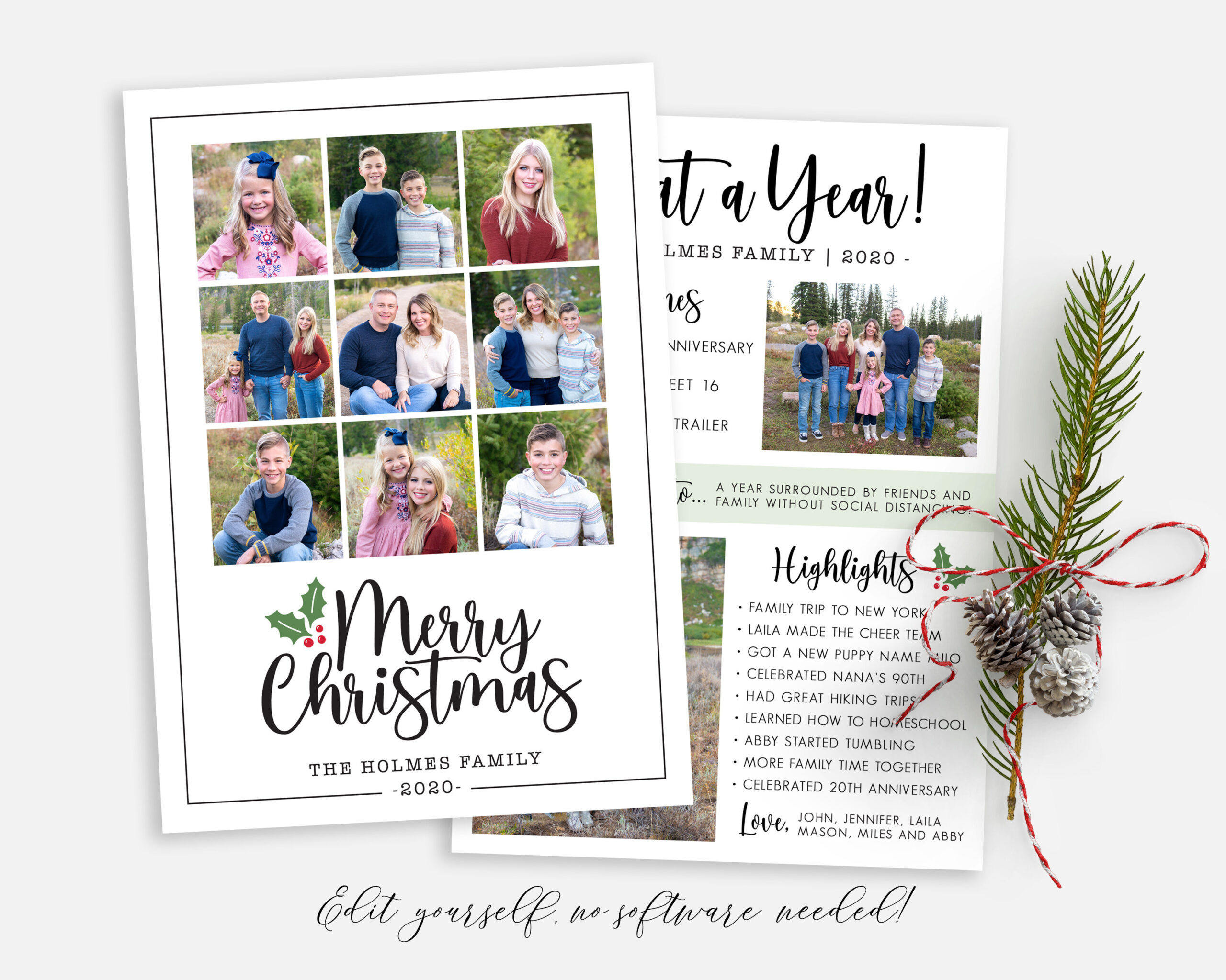 Year In Review Photo Christmas Card Template 5X7 (Corjl) with regard to A Year in Review Christmas Card Template