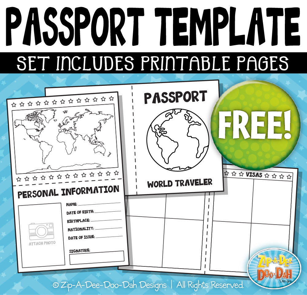 Zip-A-Dee-Doo-Dah Designs: Free Easy To Use Templates with Christmas Around The World Passport Template Free