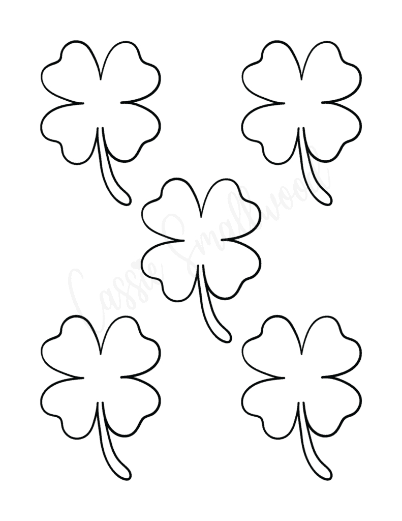 12 Cute Four Leaf Clover Printable Templates (Free!) - Cassie regarding 4 Leaf Shamrock Template Printable