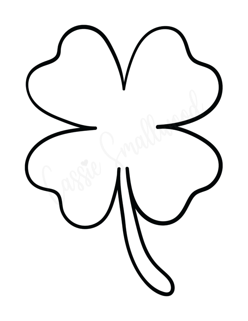 12 Cute Four Leaf Clover Printable Templates (Free!) - Cassie within 4 Leaf Shamrock Template