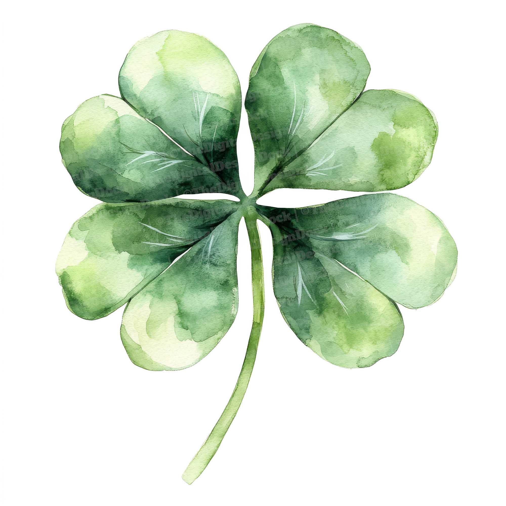12 Four-Leaf Clover Clipart, Watercolor Shamrock Illustration,Printable  Clipart,High Quality Jpg,Digital Download,Paper Crafts,Junk Journals with regard to Photoshop Background Template Watercolor Shamrock