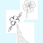3 Free Printable Four Leaf Clover Drawings Inside Fancy Shamrock Tracing Template
