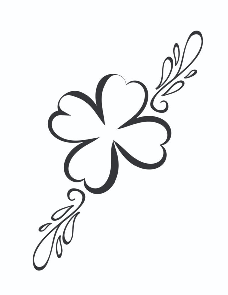 3 Free Printable Four Leaf Clover Drawings pertaining to Fancy Shamrock Tracing Template