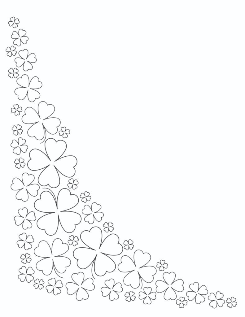 3 Free Printable Four Leaf Clover Drawings throughout Fancy Shamrock Tracing Template