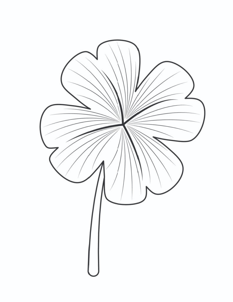 3 Free Printable Four Leaf Clover Drawings within Fancy Shamrock Tracing Template