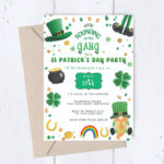 Bearbeitbare St. Patrick'S Day Party Einladung   Sofortiger With Regard To Shamrock Template Meks Mobile