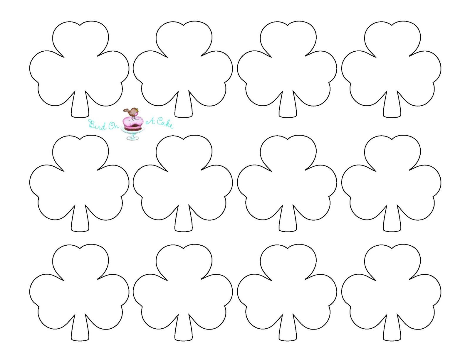 Bird On A Cake: St. Patrick&amp;#039;S Day Shamrock Cupcake Toppers within Bird On a Cake Shamrock Template