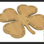 Clover Shaped Cribbage Template   (Laser Ready Digital Download Intended For Diy Shamrock Cribbage Board Template