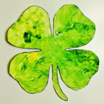 Cotton Ball Painted 4 Leaf Clover   Raising Hooks Inside Shamrock Leaf Template Half