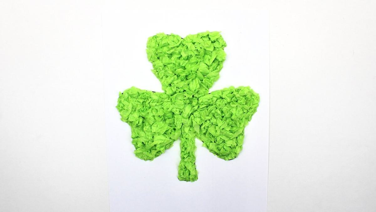 Crumpled Tissue Paper Shamrock (With Free Template!) - The Craft within Shamrock Tissue Paper Template