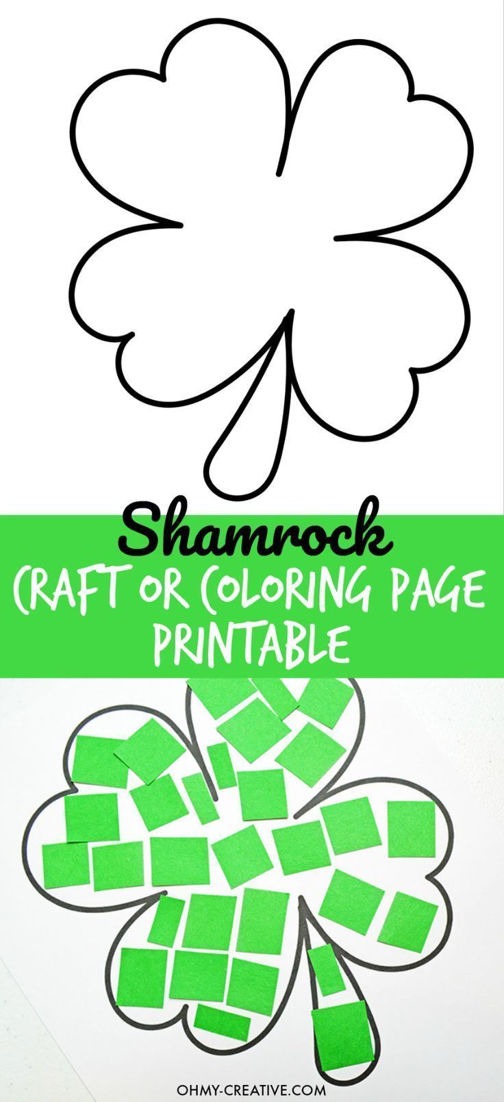 Cut And Paste Shamrock Template Or Coloring Page with regard to Cut And Paste Shamrock Template