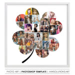 Cute Shamrock 4 Heart Leaf Photo Collage   Aiwsolutions Throughout Add Photos To An Shamrock Shaped Template