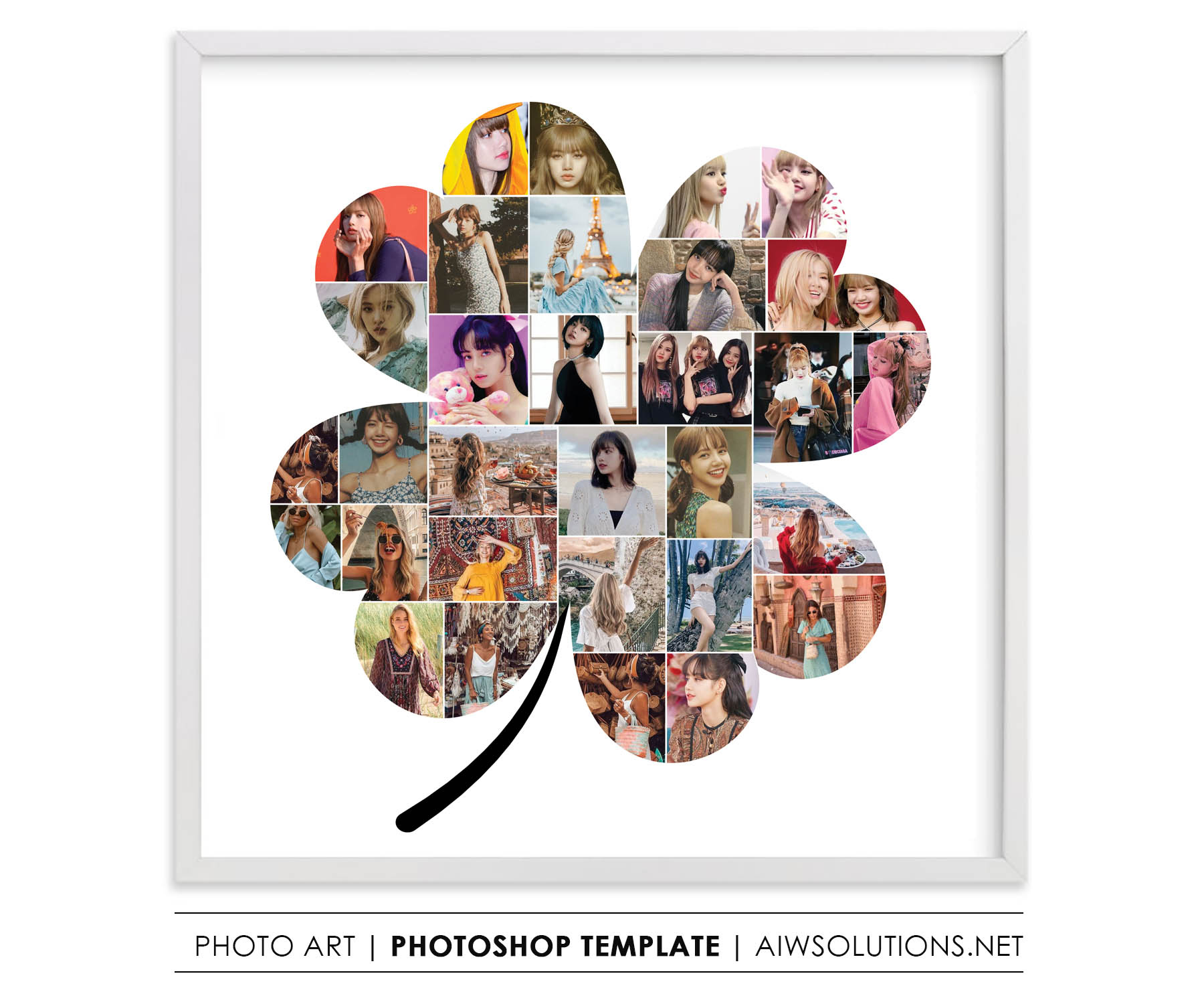 Cute Shamrock 4 Heart Leaf Photo Collage - Aiwsolutions throughout Add Photos to An Shamrock Shaped Template