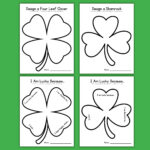 Design A Shamrock And Four Leaf Clover Craft For St. Patrick'S Day Intended For Shamrock Template Writing Lines