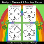 Design A Shamrock And Four Leaf Clover Craft For St. Patrick'S Day Pertaining To Four Leaf Clover I Am Lucky Because Shamrock Template