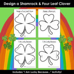 Design A Shamrock And Four Leaf Clover Craft For St. Patrick'S Day Throughout Shamrock Template For Writing