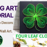 Diy String Art Four Leaf Clover Patterns Tutorial For Beginners. Mandala  Home Decor, Wall Hanging Throughout Shamrock String Art Template