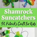 Easy Shamrock Suncatcher Craft | Printable Shamrock Template Regarding Shamrock Tissue Paper Template