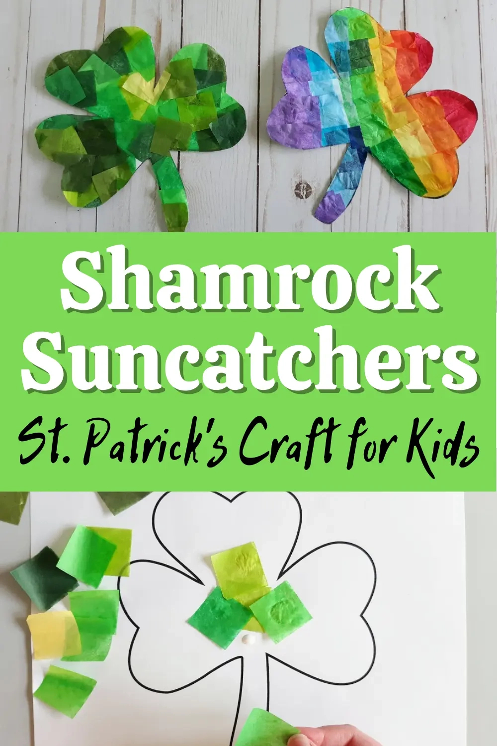 Easy Shamrock Suncatcher Craft | Printable Shamrock Template regarding Shamrock Tissue Paper Template