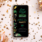 Editable St. Patrick'S Day Party Invitation   Instant Digital Throughout Shamrock Template Meks Mobile