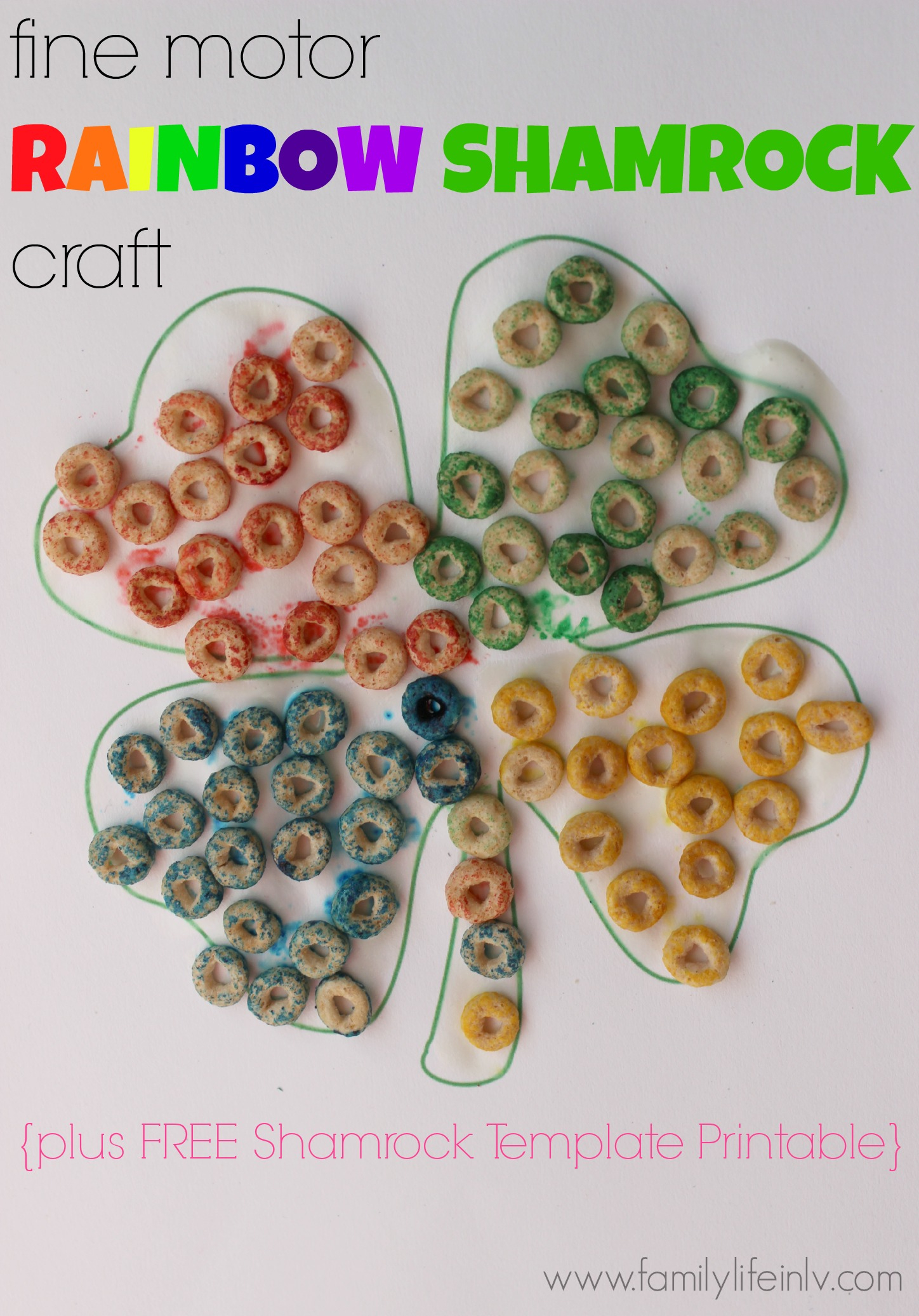 Fine Motor Rainbow Shamrock Craft {Free Shamrock Printable} with Rainbow With Shamrock Template