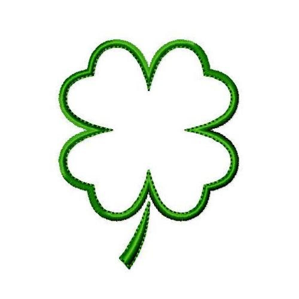 Four-Leaf Clover Embroidery Design - Lucky Shamrock Clipart throughout 4 Leaf Shamrock Template Printable Twisty Noodle