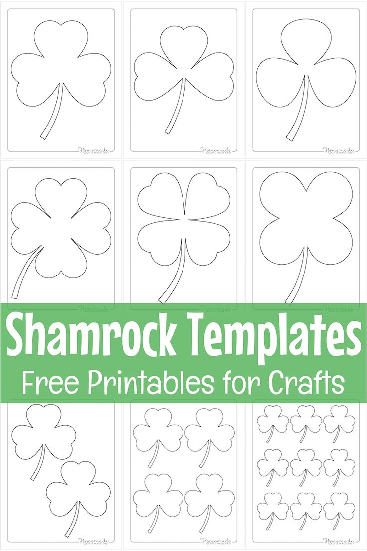 Free Printable Shamrock Templates - Small, Medium, Large for Large And Small Shamrock Template