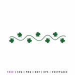 Free Shamrock Border Svg | St. Patrick'S Day Clover Garland Cut Within Sideways Shamrock Cut Out Template