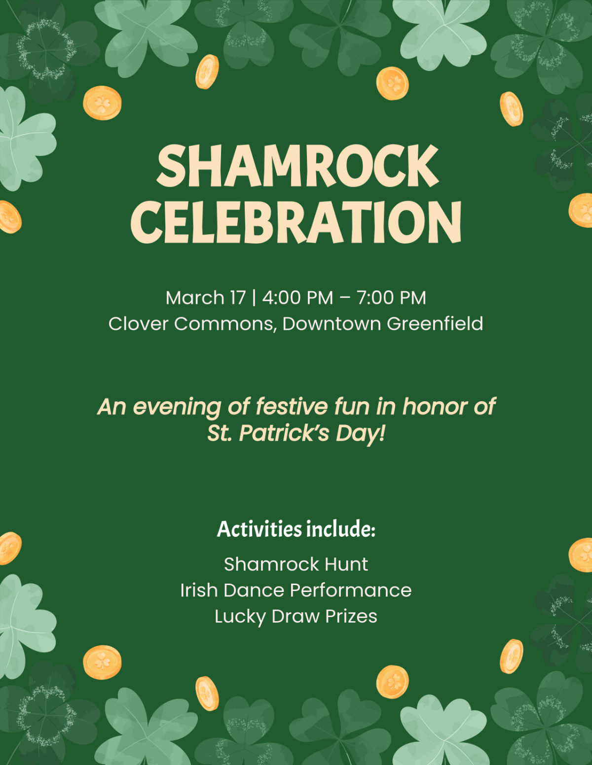 Free Shamrock Event Flyer Template To Edit Online for Free Shamrock Flyer Template
