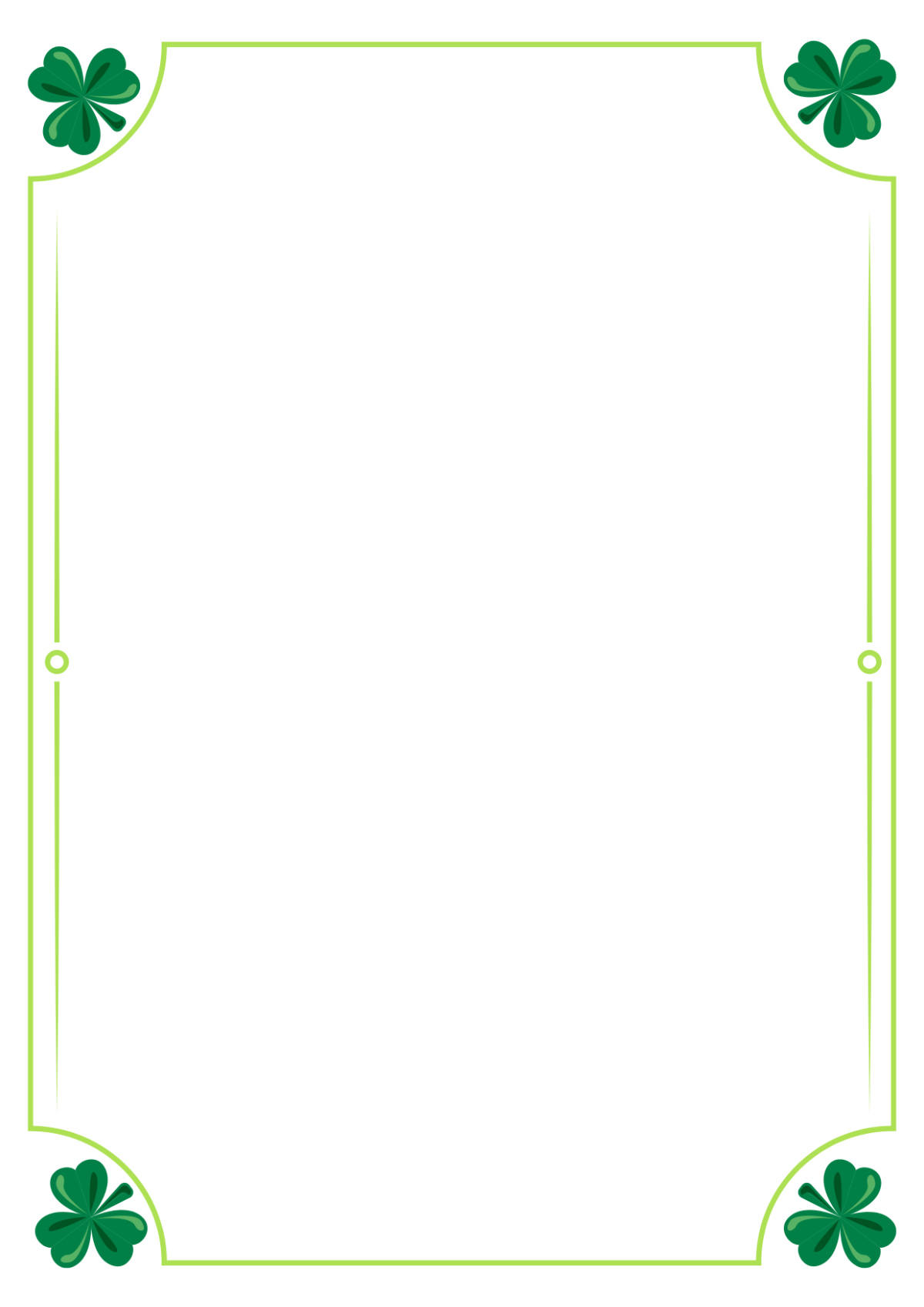 Free Shamrock Leaves Page Border Template To Edit Online pertaining to Shamrock Leaf Template Half