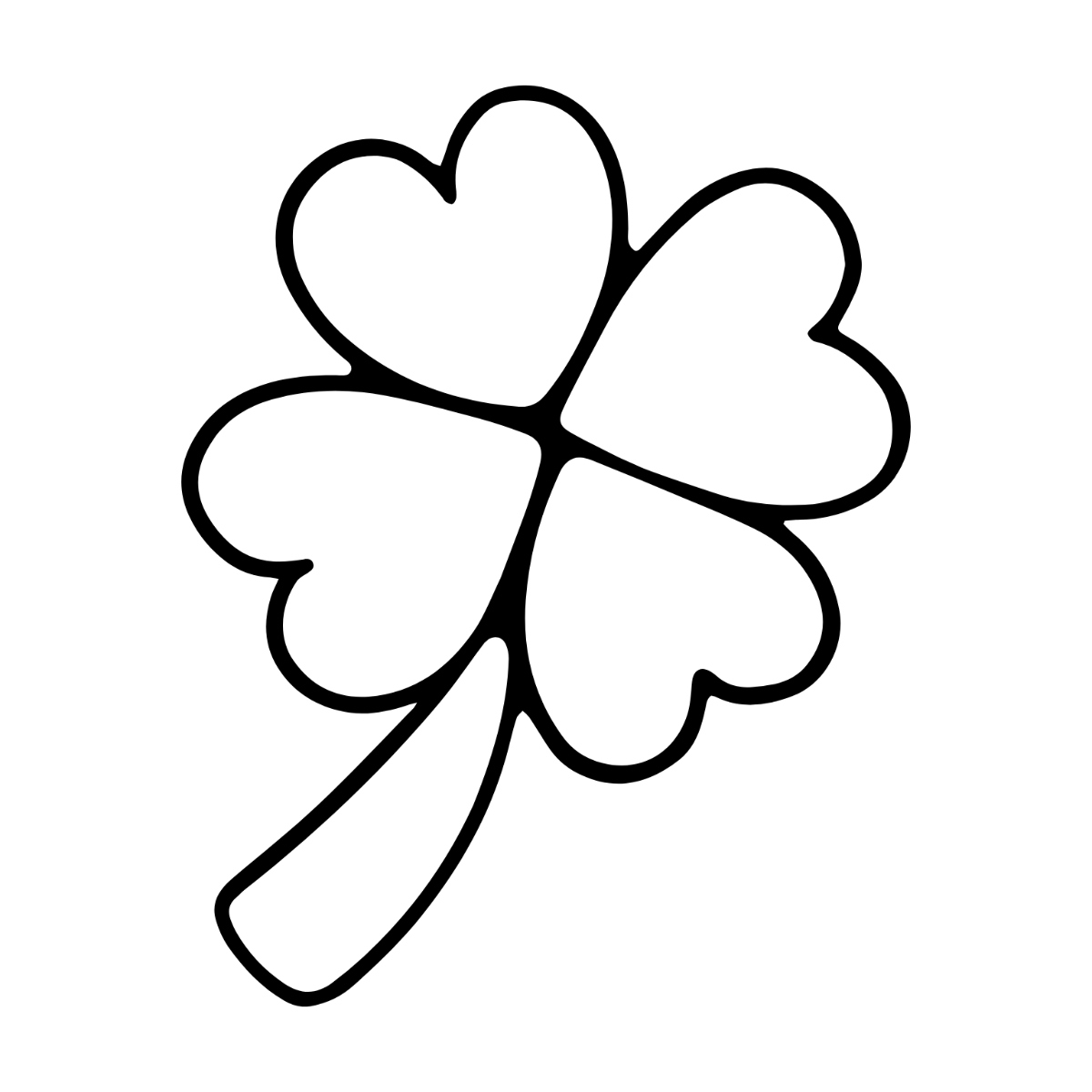 Free Shamrock Outline Clipart Template To Edit Online inside Shamrock Template Black And White