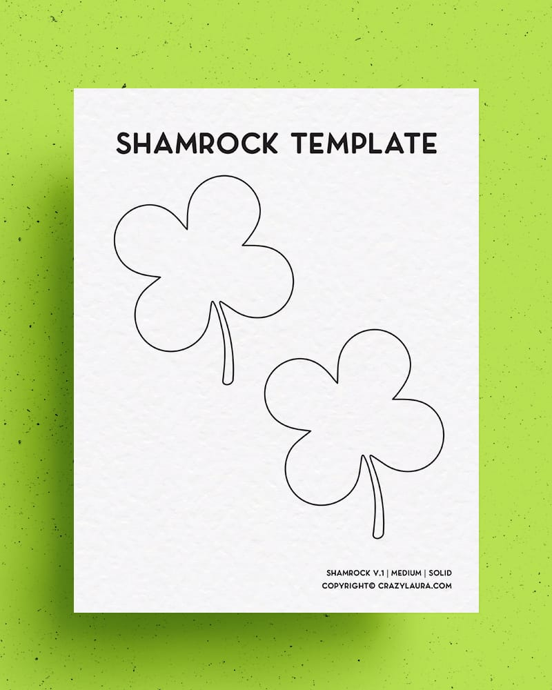 Free Shamrock Template &amp;amp; Four Leaf Clover Printables - Crazy Laura in Printable Full Page Shamrock Template