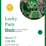 Free St. Patrick'S Day Lucky Party Invitation Template To Edit Online Regarding Shamrock Birthday 3 Template