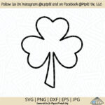 Hand Drawn Clover Svg   Shamrock Svg   3 Leaf Clover Svg   Digital Within Shamrock Leaf Template Half