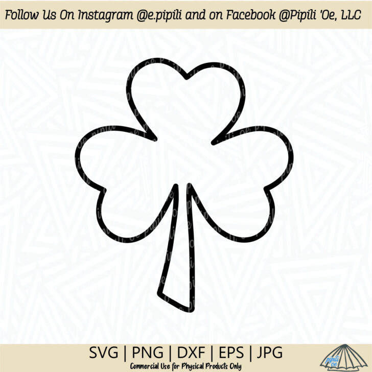 Shamrock Leaf Template Half