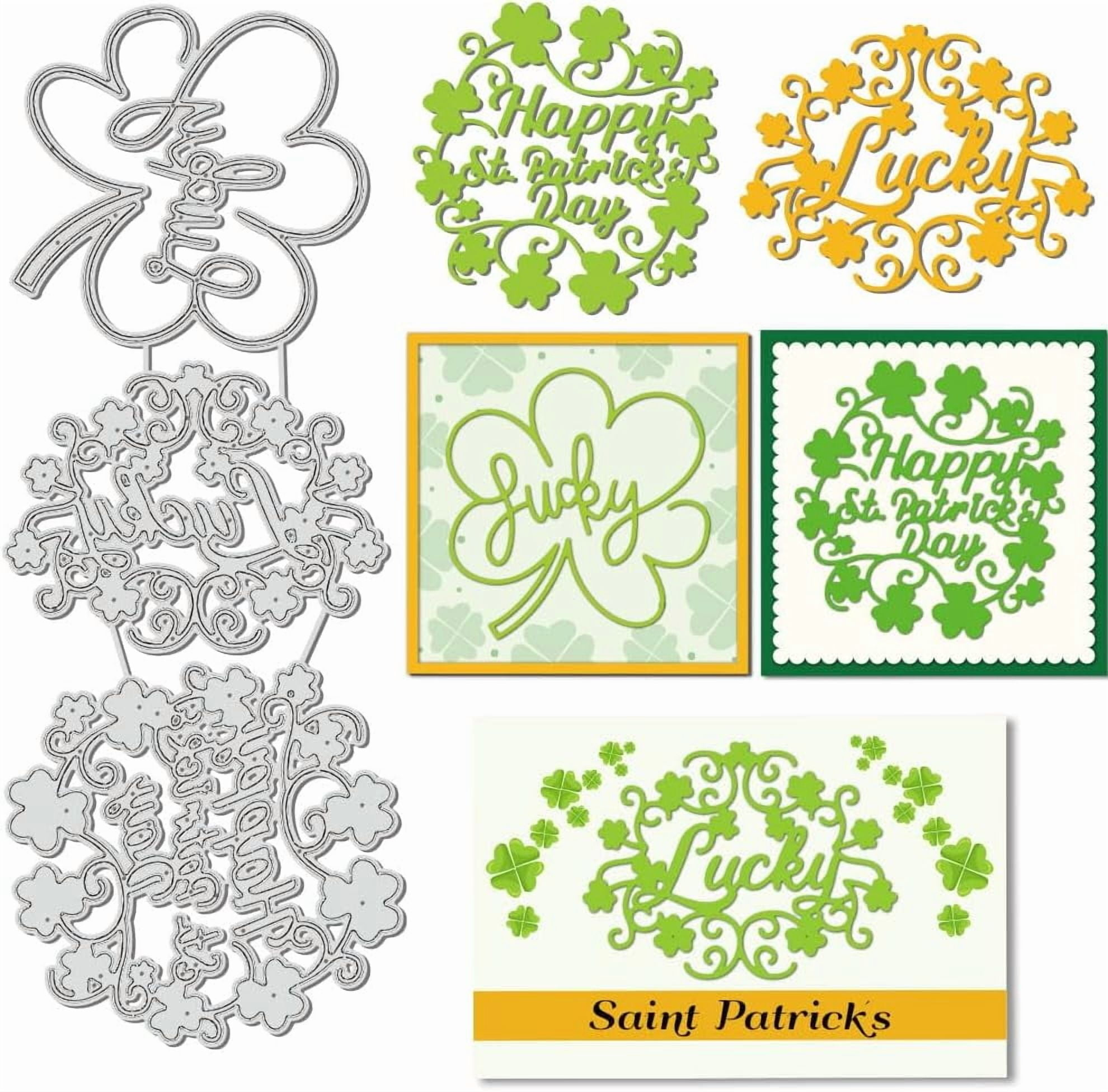 Happy Saint Patrick&amp;#039;S Day Die Cuts For Card Making 9.0X3.4Inch pertaining to St Patrick&amp;amp;#039;s Shamrock Template