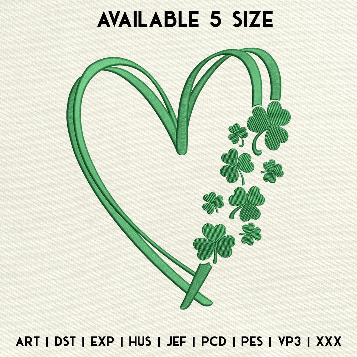 Heart Shamrock Patrick&amp;#039;S Day Embroidery Design, Shamrock Heart pertaining to Heart And Shamrock Template