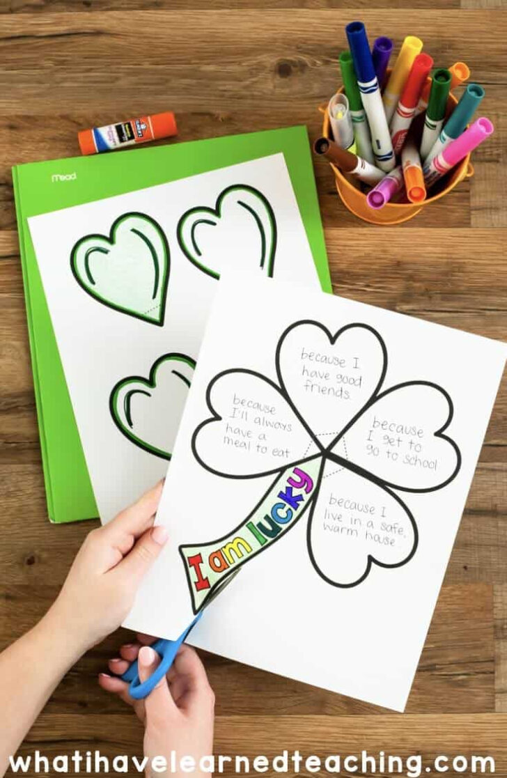 I Am Lucky Because Shamrock Template Free