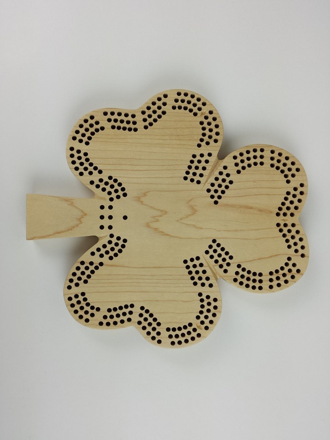 Irish Shamrock 3 Track Cribbage Board - Etsy with Diy Shamrock Cribbage Board Template