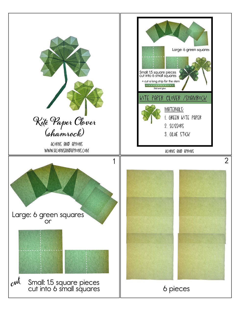 Kite Paper Clover (Shamrock) with regard to Folded Paper Shamrock Template